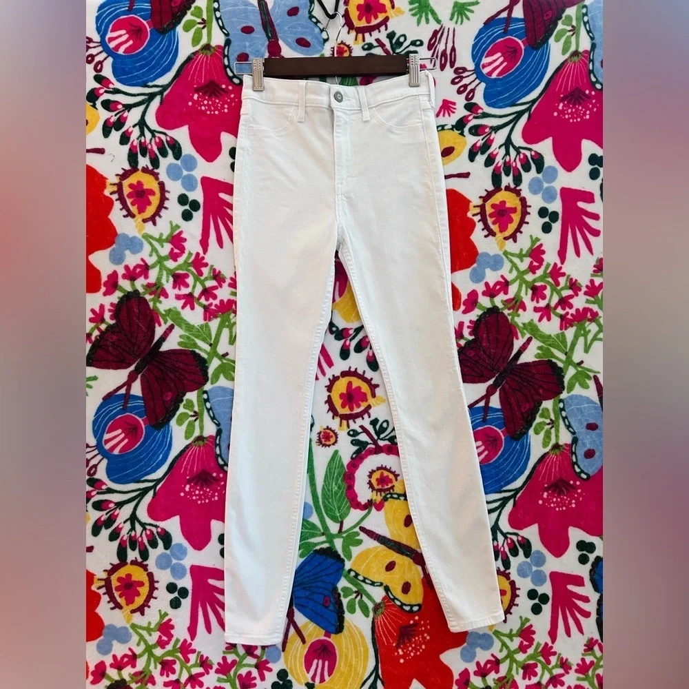 Hollister White High Rise Jegging Skinny Jeans Stretch W24 L28 - Picture 3 of 6